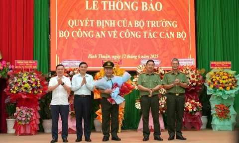 Công bố nhân sự mới tại Công an tỉnh Bình Thuận