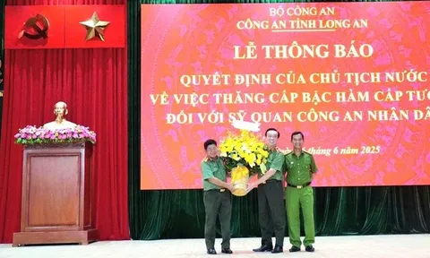 Giám đốc Công an tỉnh Long An được thăng cấp hàm Thiếu tướng