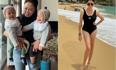 Hai con trai song sinh đã 6 tuổi, cô hiệu phó hot nhất MXH Văn Thùy Dương U60 thông báo tiếp tục "nằm ổ"