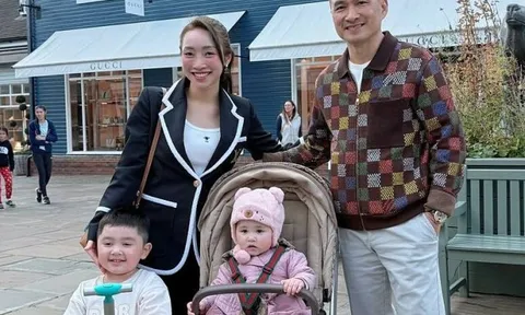 Vợ chồng Chi Bảo đưa hai nhóc tì đi săn đồ hiệu ở Anh