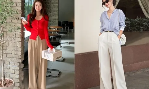 Mặc quần ống rộng mùa Thu Đông, chị em cứ áp dụng công thức "3-3-3" tránh dìm dáng và không lo quê mùa