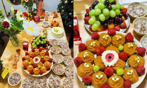 Hoa hậu “kiếm 1 tỷ trong 30 phút” làm tiệc đầy tháng cho con bên Canada, mâm cúng khác biệt hẳn ở Việt Nam