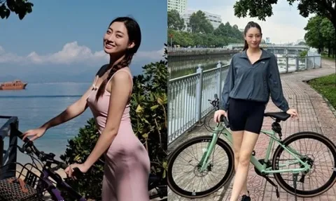 Sao Việt khỏe đẹp: Lương Thùy Linh chăm đạp xe giúp dáng săn chắc