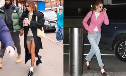 Gigi Hadid, Hailey Bieber tích cực lăng xê giày loafer
