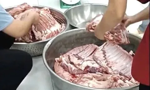 Chính quyền vào cuộc vụ thịt lợn không đảm bảo định tuồn vào trường