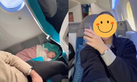 Mẹ đi máy bay hạng thương gia nhưng để con 11 tháng tuổi nằm lọt thỏm dưới chân ghế, MXH chỉ trích dữ dội