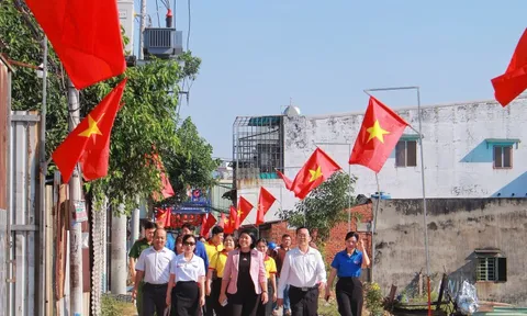 Cờ đỏ sao vàng thắp lên niềm vui đầu xuân ở xã Tân Vĩnh Lộc, TPHCM