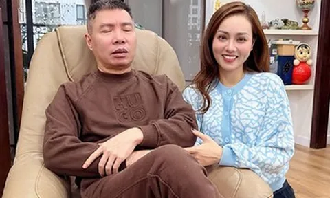 NSND Công Lý bị vợ trẻ 'dìm hàng', hoa hậu Lương Thùy Linh lưng trần gợi cảm