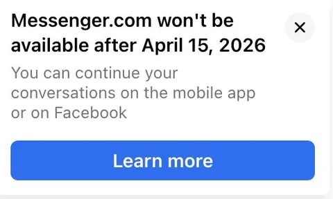 Mới sáng mùng 1 Tết, Facebook bất ngờ thông báo khai tử Messenger.com