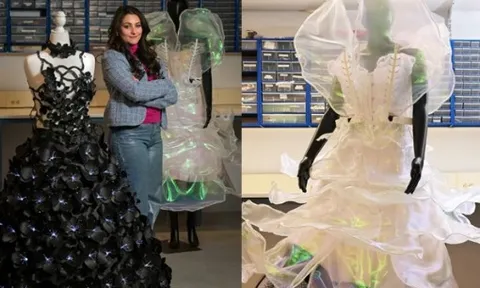 Chiếc váy robot 'nở hoa' gây sốt Tuần lễ thời trang New York 2026