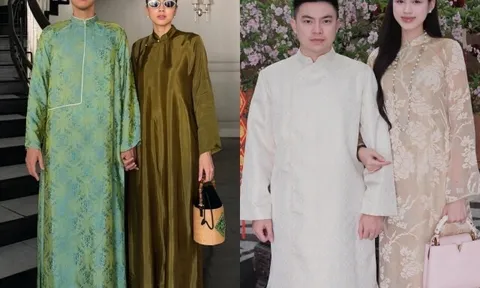 Cách làm điệu mái tóc khi diện áo dài của các nàng "dâu hào môn"