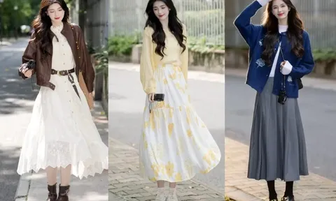 10 outfit với chân váy dài giúp chị em đẹp như nữ thần mùa xuân, ai cũng tưởng là hot girl mạng