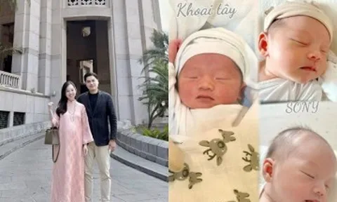Ly Kute khoe 3 con trai lúc mới sinh giống y chang nhau, ai cũng tấm tắc: Em út giống mẹ nhất, da trắng, mũi cao
