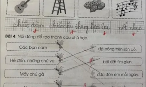 Bài tập tiếng Việt của bé tiểu học khiến phụ huynh “khóc thét”: Các bạn nam đưa đón em mỗi ngày, mẹ em kêu ra rả