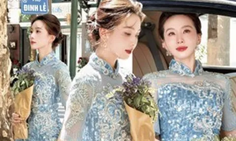 Mỹ nhân đẹp nhất Trung Quốc xuống phố đi bộ Hồ Gươm "đu trend" nàng thơ, xem clip 26 giây mới hiểu thế nào là "tuyệt tác trời ban"