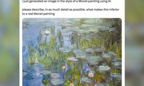 Cộng đồng mạng ùa vào chê tranh AI vô hồn, kém cỏi: hóa ra đây là tranh Monet thật đang treo trong bảo tàng Đức