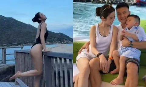 Quang Hải và vợ đại gia Chu Thanh Huyền đưa con đi trốn nóng ở Nha Trang, chồng chăm con, vợ thoải mái diện biniki khoe...