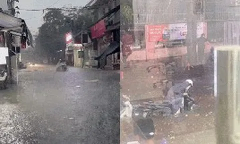 Đường ở Hà Nội ngập sau mưa lớn