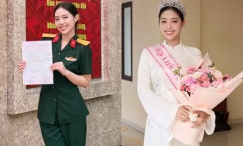 Á hậu Việt Nam được thăng quân hàm trước niên hạn, là Thượng úy xinh đẹp, có mối quan hệ đặc biệt với Sơn Tùng M-TP