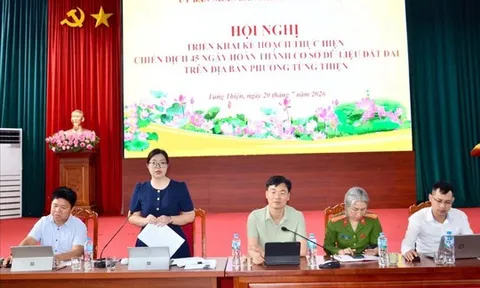 Phường Tùng Thiện triển khai "Chiến dịch 45 ngày" hoàn thiện cơ sở dữ liệu đất đai