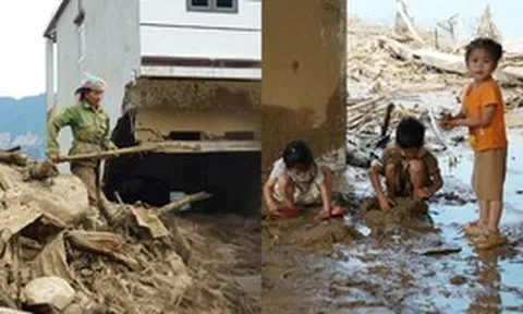 Người dân bản Chít trở về giữa những ngôi nhà bị lũ "ngoạm" một nửa: "Mất hết rồi, không còn một cái gì..."