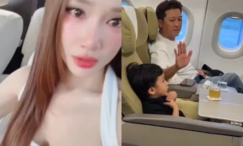 Nhã Phương xuất ngoại, Trường Giang một mình đưa hai con di chuyển bằng máy bay hạng thương gia về quê