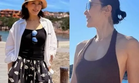 Lê Tư khoe hình thể khỏe khoắn trong kỳ nghỉ ở châu Âu