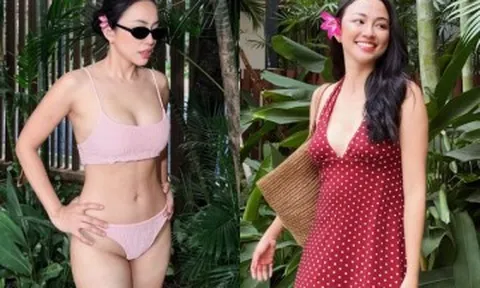 Hot girl xinh như hoa là học trò của siêu mẫu Minh Tú, làm mẹ bỉm vẫn mê diện bikini khoe dáng "nét căng"