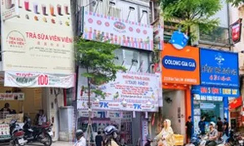Một đoạn phố ở Hà Nội thành 'thánh địa' trà sữa 7-15k: Chen nhau mở cửa hàng, chỉ vài bước chân lại gặp một quán