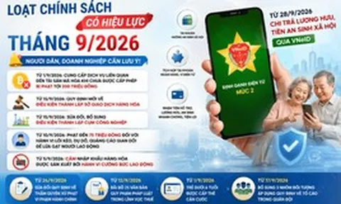 Loạt chính sách mới có hiệu lực từ tháng 9/2026: VNeID thêm quyền lợi đáng chú ý, nhiều hành vi bị phạt nặng