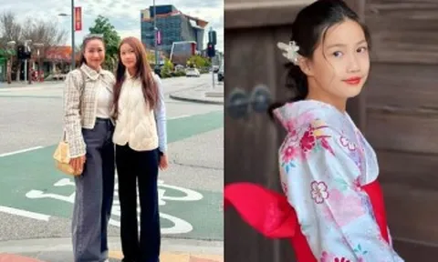 Ốc Thanh Vân đưa con gái quay lại Úc, ái nữ 13 tuổi làm trợ lý của mẹ, dậy thì cao lớn, xinh chuẩn mỹ nhân
