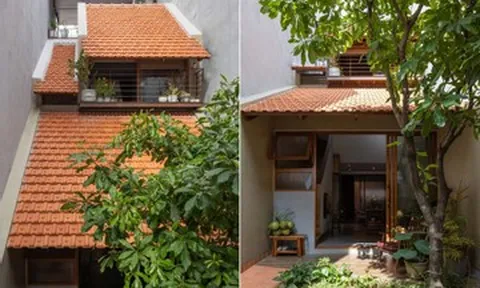 Nhà ngói đỏ 77m2 nhìn 'chẳng giống ai', lọt thỏm giữa phố của vợ chồng TPHCM