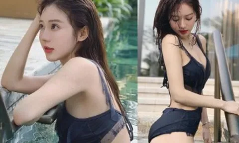 Bà mẹ mặc bikini khoe dáng nõn nà ở bể bơi, nhìn sang cô con gái còn giật mình hơn