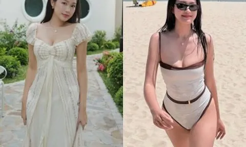 Tiểu thư Hà thành hiếm hoi diện áo tắm sau sinh con với chồng cầu thủ, body đẹp mê khiến dân tình xuýt xoa