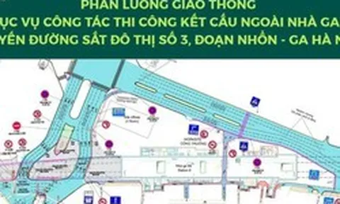 Phân luồng giao thông đường Kim Mã phục vụ thi công ga S9