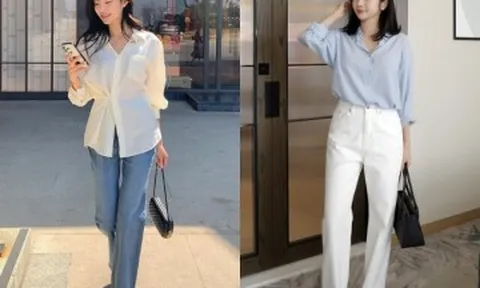 Mùa Thu muốn mặc đẹp mà không cần nghĩ nhiều, chị em cứ phối sơ mi dài tay với quần jeans là "chuẩn bài"