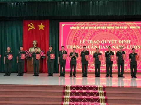 80 sĩ quan Biên phòng Bà Rịa -Vũng Tàu được thăng quân hàm, nâng lương