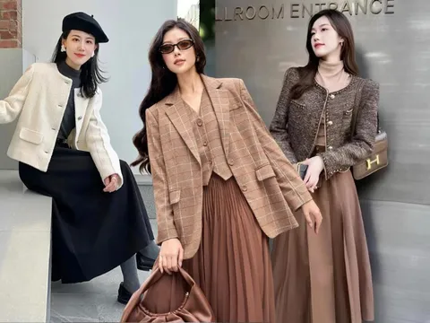 Bí quyết phối áo khoác cùng váy mùa thu giúp nàng mét rưỡi tránh bị “nuốt dáng”, tôn chiều cao và thời thượng