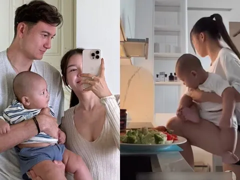 Có con với thủ môn Đặng Văn Lâm lương 400 triệu đồng/tháng, hotgirl vẫn một tay bế con một tay tự làm việc nhà