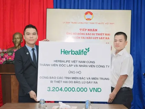 Herbalife Việt Nam đóng góp hơn 3,2 tỷ đồng chung tay hỗ trợ vùng bão lũ miền Bắc, miền Trung.