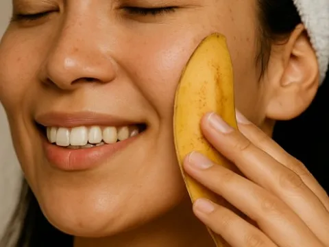 Làm đẹp từ gian bếp: Vỏ chuối giúp giảm mụn, sáng da