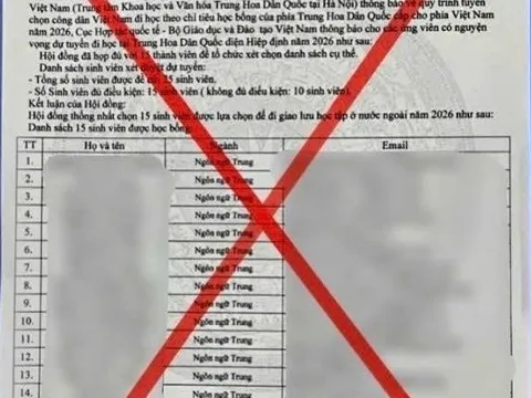 Lừa đảo thông tin học bổng du học 'Trung Hoa Dân quốc'