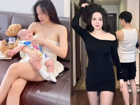 Hotgirl Hà Thành chăm con lộ dáng gợi cảm, nhiều người tấm tắc: Chồng quá may mắn!