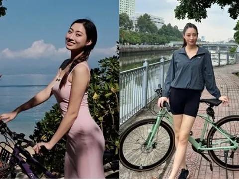 Sao Việt khỏe đẹp: Lương Thùy Linh chăm đạp xe giúp dáng săn chắc