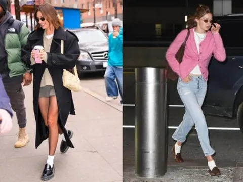 Gigi Hadid, Hailey Bieber tích cực lăng xê giày loafer