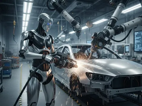 Robot lắp ráp ô tô trong 1 phút, 'nhà máy tối' mọc khắp nơi - chuyên gia dự báo đáng sợ: 'công nhân nhà máy sẽ thất nghiệp hàng loạt, chậm nhất đến năm 2030'