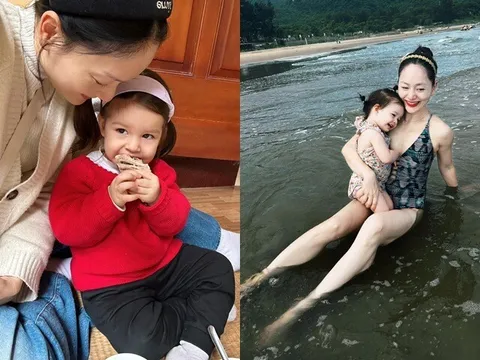 Lan Phương một mình đưa con về quê ăn giỗ, nhóc tỳ lai Tây chuẩn bé gái quê, ngồi chiếu, gặm cánh gà