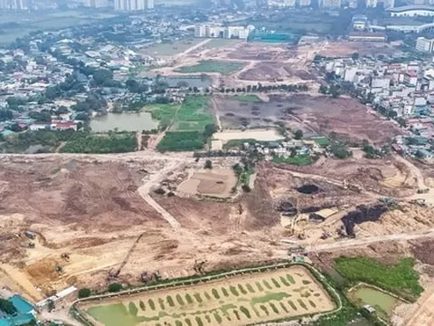 Cận cảnh đại công trường hồ điều hòa Phú Đô 800 tỷ đồng