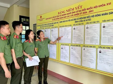 Công an Quảng Ngãi siết chặt an ninh trật tự, bảo đảm an toàn cho ngày bầu cử