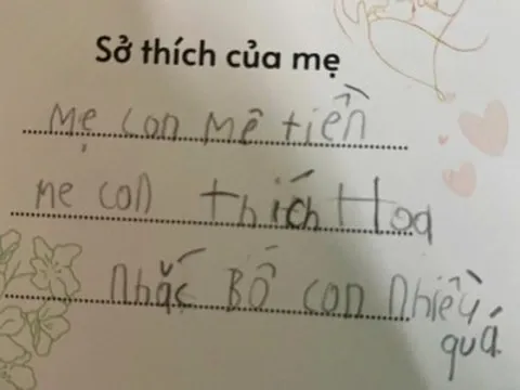 Cười ngất với tấm thiệp bé tả mẹ: Mẹ con chỉ thích nhiều tiền, không nấu ăn nhưng bố hỏi ăn gì thì mắng bố